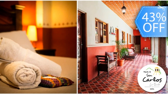 [Image: ¡Paga Q199 en Lugar de Q349 por Estadía de 1 Noche en Antigua Guatemala para 2 Personas en Habitación Doble + Impuestos Incluidos!m]
