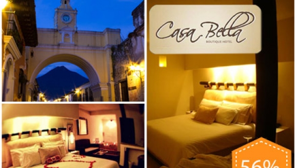 [Image: ¡Paga Q520 en lugar de Q1190 por Estadía de una noche en habitación doble para 2 personas + 2 Desayunos + 2 Paseos en City Tour Antigua en Hotel Casa Bella, Antigua Guatemala!m]