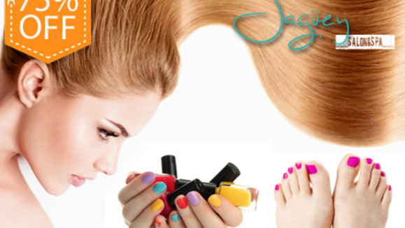 [Image: ¡Paga $20 en lugar de $79 por Tratamiento de Keratina con Argán + Masaje Capilar + Lavado Hidratante + Corte o Limpieza de Puntas + Planchado o Secado + Manicure y Pedicure Spa + Facial con Fango + Depilación de cejas y bigote en Jagüey Salón y Spa!m]
