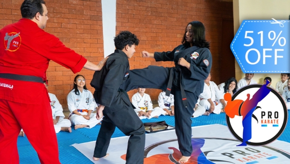 [Image: ¡Diviértete, Aprende y Perfecciona! ¡Paga Q299 en Lugar de  Q615 por  Curso de Artes Marciales para Todas las Edades: 1 Mes de Clases de Karate, Kickboxing o Defensa Personal + Inscripción Gratis!m]