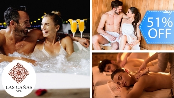 [Image: ¡Paga Q399 en Lugar de Q820 por Día de Spa para 2 con: Masaje Relajante de 30 Minutos + 30 Minutos en Sauna Húmedo o Seco + 30 Minutos de Jacuzzi + Infusión Relajante de Té + Mascarilla de Gel Hidratante + 2 Mimosas + Snacks para Compartir y Más!m]