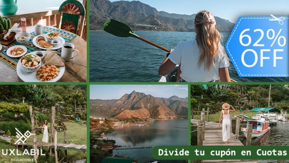 [Image: ¡Paga Q499 en Lugar de Q1,320 por Day Pass para 2 en Hotel Uxlabil que Incluye: 2 Desayunos + 2 Almuerzos + Jacuzzi + Sauna + Uso Ilimitado de Kayaks!m]