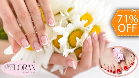 [Image: ¡Paga $13 en Lugar de $45 por Set de Uñas Acrílicas a Elección: French, Cover o Color + Manicure Express + Pedicure Express con Esmaltado Permanente!m]