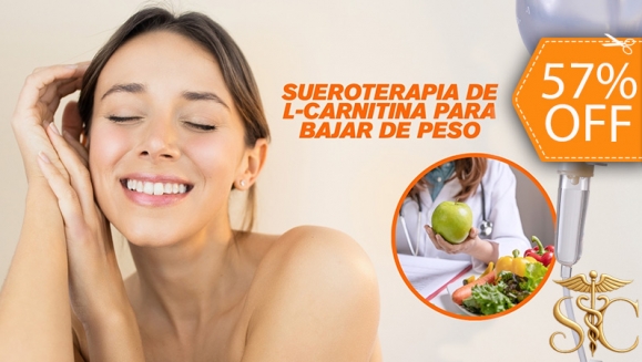 [Image: ¡Paga $26 en Lugar de $60 por Sueroterapia de L-Carnitina para Bajar de Peso + Consulta Nutricional!m]