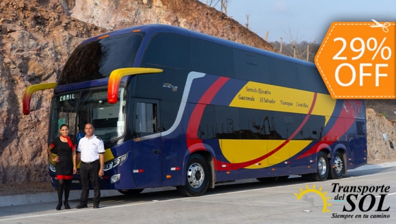 [Image: ¡Viaja en Bus Clase Ejecutiva con Transportes del Sol! ¡Paga $46 en Lugar de $65 por Viaje Redondo de El Salvador - Guatemala - El Salvador!m]