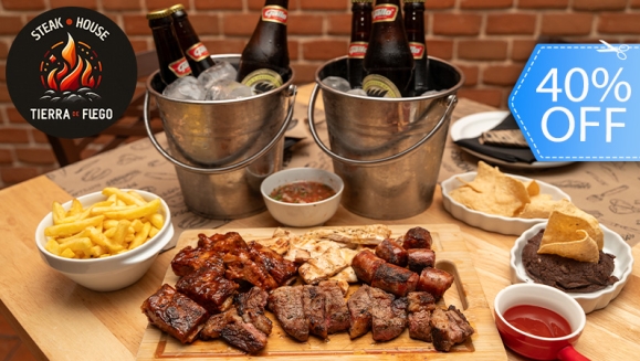 [Image: ¡After Office! ¡Paga Q299 en Vez de Q500 por Parrillada Mixta de 2 Lb que Incluye: Puyazo o Lomito + Costilla de Cerdo BBQ + Filete de Pollo + Chorizo Argentino + Chimichurri + Chirmol + 2 Acompañamientos a Elección + 1 Cubetazo de 6 Cervezas Gallo!m]