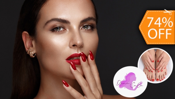 [Image: ¡Paga $17 en Lugar de $65 por Pedicure Semi Clínico + Manicure Express + Esmaltado Permanente en Manos y Pies + Lavado de Cabello + Proteína + Planchado + Depilación de Cejas o Bozo!m]