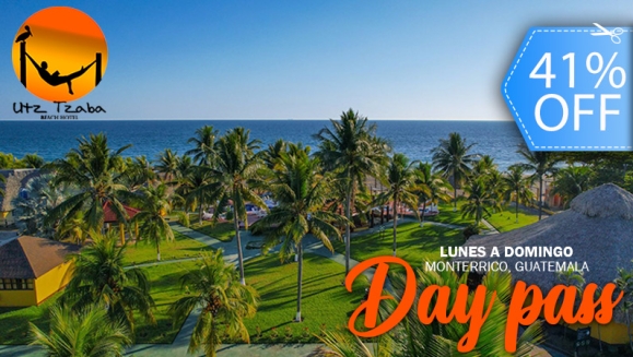 [Image: ¡Paga Q250 en Lugar de Q425 por Day Pass para 2 en Utz Tzaba Beach, Monterrico + Vale de Q125 Consumibles en El Menú Abierto del Restaurante!m]