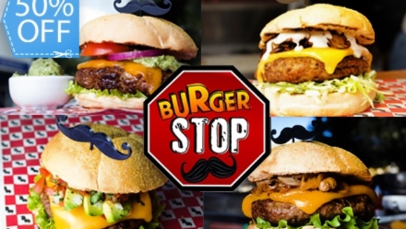 [Image: ¡Paga Q59.95 en lugar de Q119.90 por 2 Combos de Hamburguesa que incluye: 2 Hamburguesas + 2 Porciones de Papas + 2 Gaseosas en Burger Stop!m]