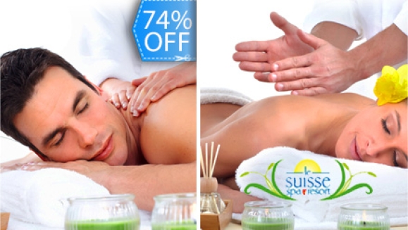 [Image: ¡Paga Q189 en lugar de Q725 por Día de Spa con Jacuzzi, Sauna e Hidroterapia + Masaje Relajante Muscular Hawaiano + Mascarilla Facial del Mar Muerto + Tonificación con Florales del Dr. Bach + Exfoliación Corporal + Té Relajante en Le Suisse Spa!m]