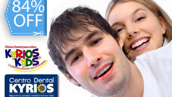 [Image: ¡Paga Q89 en lugar de Q550 por Limpieza Dental Completa (Desmanchado Dental, Eliminación de Sarro con Ultrasonido y Eliminación de Placa) + Aplicación Tópica de Flúor + Examen Diagnóstico en Centro Dental Kyrios!m]