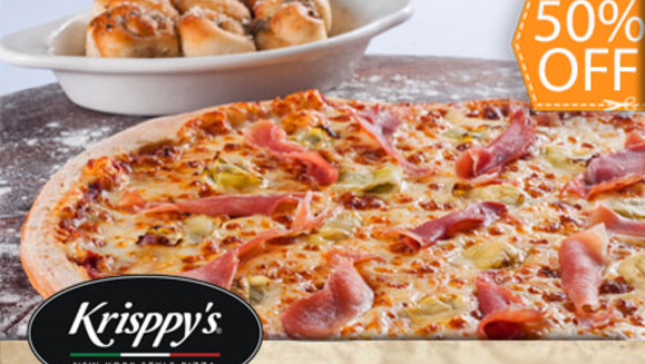 [Imagen:¡Paga $10 y Consume $20 en Todo el Delicioso Menú de Pizzería Krisppy's!]
