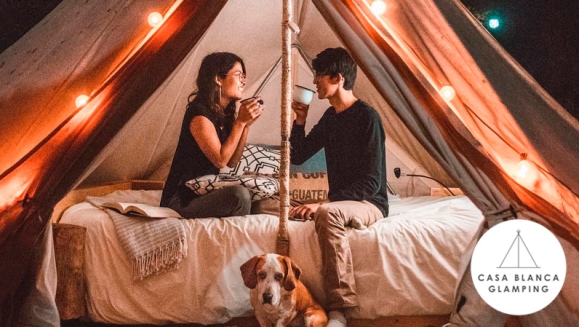 [Image: ¡Paga Q699 en Lugar de Q1,200 por Estadía para 2 Personas en Carpa de Lujo Equipada con: Deck Privado + Camas + Baño + Churrasquera + Utensilios de Cocina + Filtro de Agua + Fogata + Uso de Jacuzzi y Más!m]