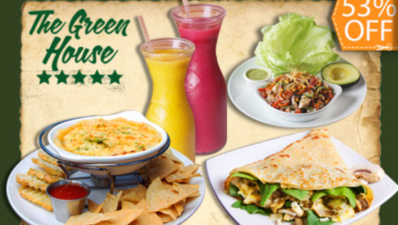 [Image: ¡Paga $15 en lugar de hasta $32 por Menú para 2 Personas en The Green House! ¡Elige 1 entre 4 Diferentes Menús!m]