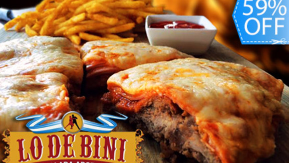 [Image: ¡Delicia Argentina!¡Paga Q95 en lugar de Q230 por  Exquisito Menú Para 2 Personas a Elección entre: 1 Plato de Pizzanesa con Papas Fritas ó 2 Platos de Pasta Premium + 2 Bebidas en Restaurante Argentino Lo de Bini!m]