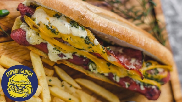 [Image: ¡Paga $8 en Lugar de $14 por 2 Menús a Elección entre Choripanzón, Burguesita o Veggie Sándwich + Papas Fritas!m]