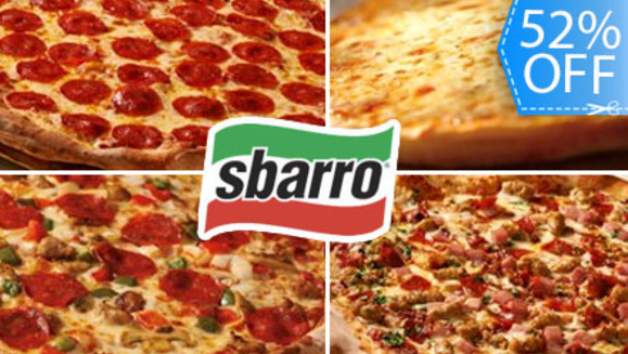 [Image: ¡Paga Q50 en lugar de Q104 por Pizza Grande de 14” de Cualquier Especialidad + 2 Bebidas a Elección en Sbarro!m]