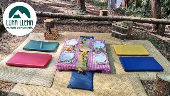 [Image: ¡Paga Q789 en Vez de Q1,575 por Glamping para hasta 4 con Snacks de Bienvenida + Daypass de Aventura: Senderos Ecológicos, Mirador, Rio, Puente Colgante, Fogata y Canchas + Actividad a Elección entre Cuatrimoto, Bicicletas, Picnic o Churrasquera!m]