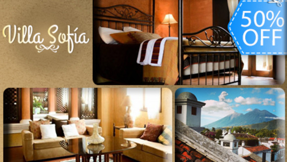 [Image: ¡Paga Q399 en vez de Q800 por Estadía para 2 Personas en Jr. Suite, Desayunos y Más en Hotel Boutique Villa Sofía!m]