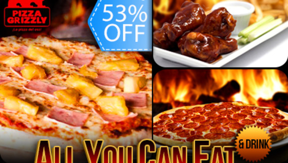 [Image: ¡Paga Q59.99 en lugar de Q128.99 por DeliciOso Buffet  ALL YOU CAN EAT de Pizza + ALL YOU CAN DRINK de Naranjada ó Limonada + Orden de Buffalo Wings en Pizza Grizzly!m]