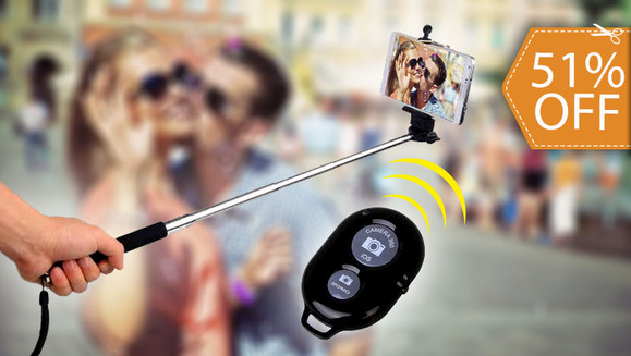 [Image: #ButFirstLetMeTakeASelfie ¡Paga $27 en vez de $55 por Selfie Stick con Control Bluetooth para fotos!m]
