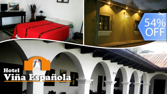 [Image: ¡Paga Q299 en vez de Q650 por Estadía de 1 Noche para 2 Personas en Habitación Doble + 2 Desayunos y Más en el Nuevo Hotel Viña Española en Antigua Guatemala!m]