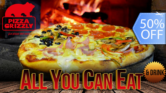 [Image: ¡Come Todo Lo Que Puedas! ¡Paga Q37.50 en lugar de Q75 por DeliciOso Buffet ALL YOU CAN EAT de Pizza + ALL YOU CAN DRINK de Té Frío + Bola de Helado en Pizza Grizzly!m]
