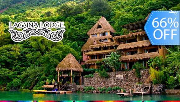 [Image: ¡Paga Q1,218 en vez de Q3,611 por Estadía para 2 Personas + 2 Desayunos + Uso de Kayacs y Canoas + Coctel de Bienvenida + Entrada a Reserva Natural y Más en el Hotel 5 Estrellas Laguna Lodge Eco Resort en Atitlán!m]