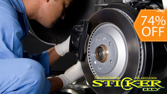 [Image: ¡Paga $18 en vez de $70 por Revisión, Limpieza y Regulación de Frenos + Lijado de Discos + Rotación de Llantas + Check Engine + Carwash Completo + Pulido de Silvines en Stickers City!m]