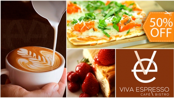 [Image: ¡Paga $8 y consume $16 en todo el Riquísimo menú de Comida, Postres y Cafés de Viva Espresso!m]