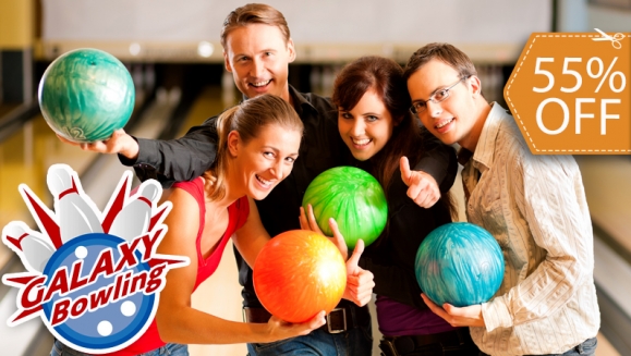 [Image: ¡Paga $10 en lugar de $22 por Alquiler de 5 Pares de Zapatos + 1 Hora de Boliche en Galaxy Bowling!m]