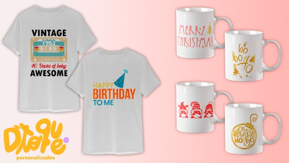 [Image: ¡Paga $10 en Lugar de $20 por 2 Camisetas o 4 Tazas o 1 Camiseta y 2 Tazas con Diseño a Elección Según Catálogo (Navideño o de Cumpleaños)!m]