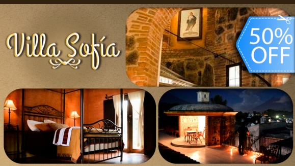 [Image: ¡Paga Q449  en vez de Q900 por Estadía de 1 Noche para 2 personas en Jr. Suite + 2 Desayunos en Hotel Boutique Villa Sofía en La Antigua!m]