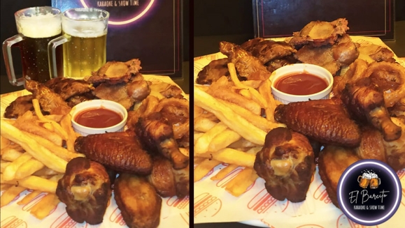 [Image: ¡Paga Q99 en Lugar de Q165 por Sampler Para Compartir que Incluye: 1/2 Lb de Costilla de Cerdo + 1 Lb de Chorizo Criollo + 1/2 Lb de Alitas + 1/2 Lb de Papas Fritas + 1/2 Lb de Aros de Cebolla + Salsa Barbacoa o Ranch!m]