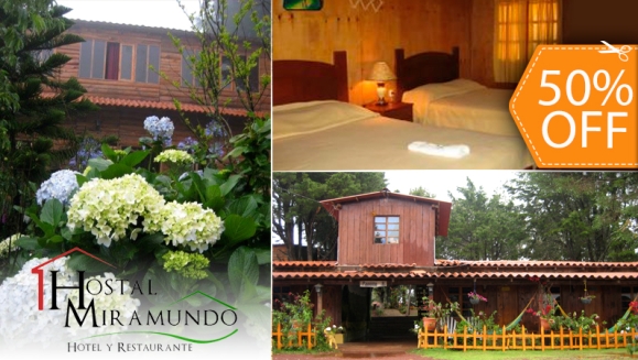 [Image: ¡Paga $40 en vez de $80.50 por Estadía de 1 Noche para 4 personas + 4 Desayunos en Hostal Miramundo! ¡SÓLO 103 CUPONES DISPONIBLES!m]