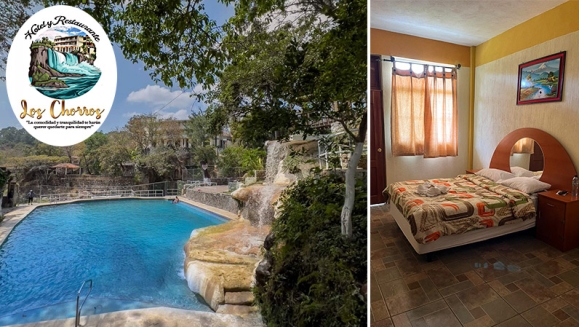 [Image: ¡Paga Q299 en Lugar de Q600 por Estadía para 2 Personas Por 3 Días y 2 Noches en Hotel Los Chorros con Balneario, Cascada Artificial, Piscinas y Áreas Recreativas!m]