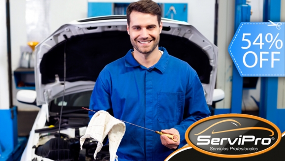 [Image: ¡Paga Q389 en vez de Q850 por Servicio Completo para tu Vehículo que Incluye: Cambio de Aceite y Filtro + 4/4 de Aceite 20W50 + Alineado + Revisión, Limpieza y Ajuste de Frenos + Revisión de 11 Puntos en Servipro!m]