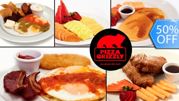[Image: ¡Paga Q59 en lugar de Q118 por 2 DeliciOsos Desayunos a la Carta a Elección en Pizza Grizzly!m]