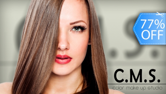 [Image: ¡Paga Q59 en vez de Q260 por Corte Personalizado + Tratamiento Hidratante y Reconstructor Marca Label M + Tratamiento Sellador de Puntas Label M + Planchado o Cepillado en CMS Color Make Up Studio!m]