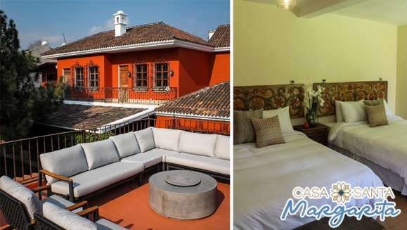 [Image: ¡Valido para fiestas agostinas! ¡Paga $75 en Lugar de $148.69 por Estadía Familiar en Antigua Guatemala para 2 Adultos y 2 Niños (Hasta 9 años) en Habitación Doble, TV, Parqueo, Impuestos Incluidos y Más!m]