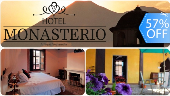 [Image: ¡Paga Q280 en lugar de Q650 por Estadía para 2 en Habitación Doble en Hotel Monasterio en La Antigua!m]