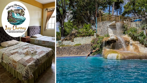 [Image: ¡Paga Q499 en Lugar de Q840 por Estadía para 2 Personas Durante 3 Días y 2 Noches en Hotel Los Chorros + DayPass en Balneario Natural con Piscinas, Cascada Natural, Áreas Recreativas y Más!m]