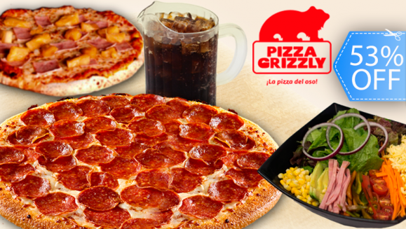 [Image: ¡Paga Q160 en lugar de Q338 por DeliciOso Combo de 2 Pizzas Grandes a Elección + Ensalada del Chef para Compartir + Pichel de Bebida a Elección + Postre de Nuditos Grizzly o Grizzly Breads Dulces en Pizza Grizzly!m]