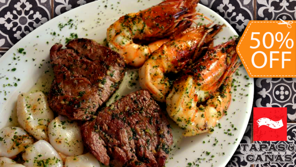 [Image: ¡Paga $12 y Consume $24 en Todo el Delicioso Menú de Tapas y Cañas!m]