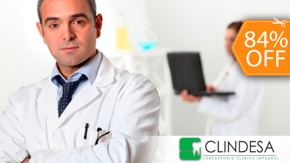 [Image: ¡Paga $15 en vez de $95 por Exámenes de Laboratorio a Elección entre Paquete A: Helicobacter Pylori, Hematocrito y Hemoglobina, Glucosa, Ácido úrico, Creatinina y Más o Paquete B: Recuento de Plaquetas, General de Orina y Heces y Más en Clindesa!m]