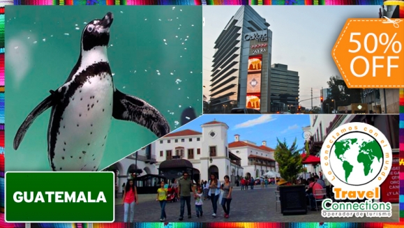 [Image: ¡Paga $30 en lugar de $60 por Tour Guiado a Guatemala que incluye: Transporte Ejecutivo + Visita al Zoológico La Aurora + Visita a Oakland Mall + Visita a Paseo Cayalá + Snacks a Bordo con Travel Connections! ¡Sólo 97 CUPONES DISPONIBLES!m]