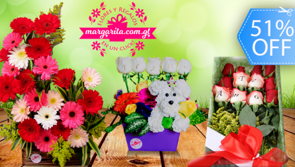 [Image: ¡Paga Q185 en lugar de Q375 por Hermoso Arreglo de Flores a Elección para el Día del Amor y La Amistad de Margaritas, Flores y Regalos!m]