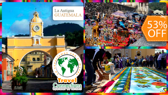 [Image: ¡Semana Santa en Antigua! ¡Paga $28 en lugar de $60 por Tour a Antigua Guatemala en Martes Santo + Snack + Asistencia Migratoria con Travel Connections! ¡Solo 50 CUPONES DISPONIBLES!m]