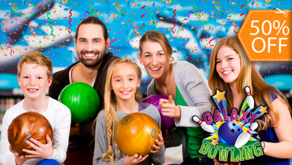 [Image: ¡Paga $75 en lugar de $150 por Paquete de Cumpleaños para 15 Personas que Incluye: 1 Hora de Juego + 3 Pistas de Boliche + Alquiler de Zapatos + 15 Combos de Pizza y Soda + Decoración del Evento y Más en Galaxy Bowling! ¡Solo 75 Cupones Disponibles!m]
