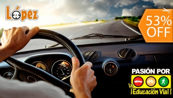 [Image: ¡Paga $55 en lugar de $118 por 12 Clases Prácticas + 5 Clases Teóricas + 2 Instructorías de Mecánica Básica + Preparación para Exámenes de Licencia en Escuela de Manejo López!m]